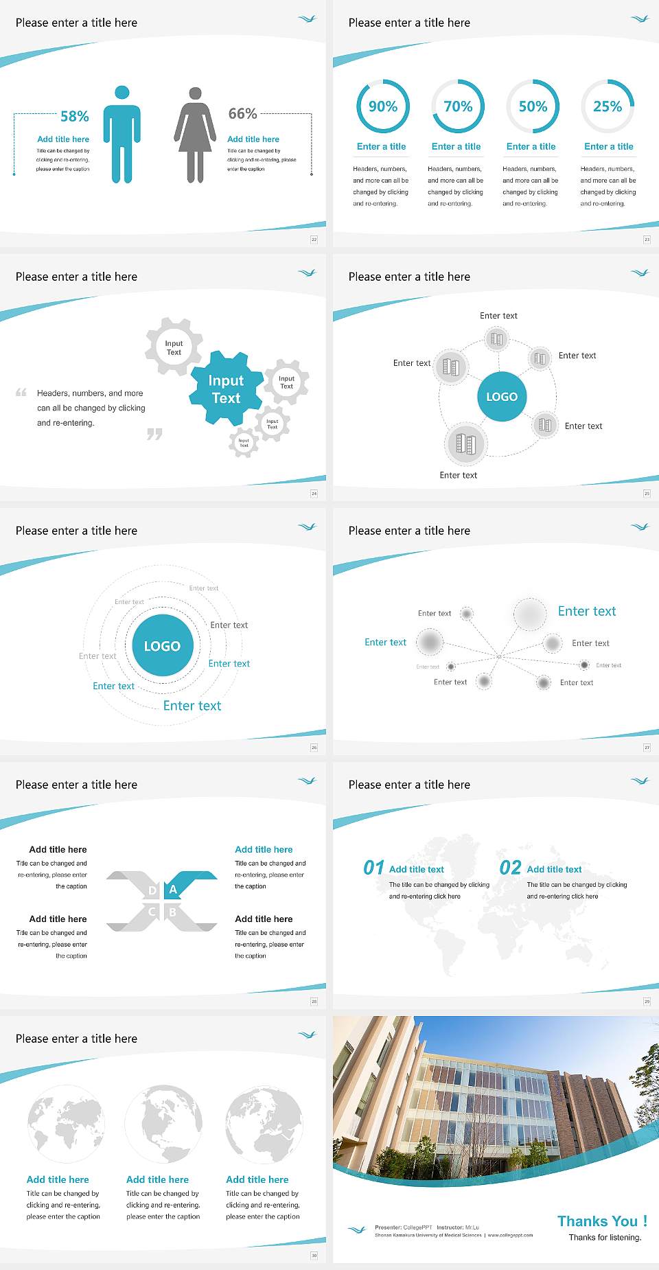 Shonan Kamakura University of Medical Sciences Course/Courseware Creation PPT Template4:3 ratio PPT effect preview image4