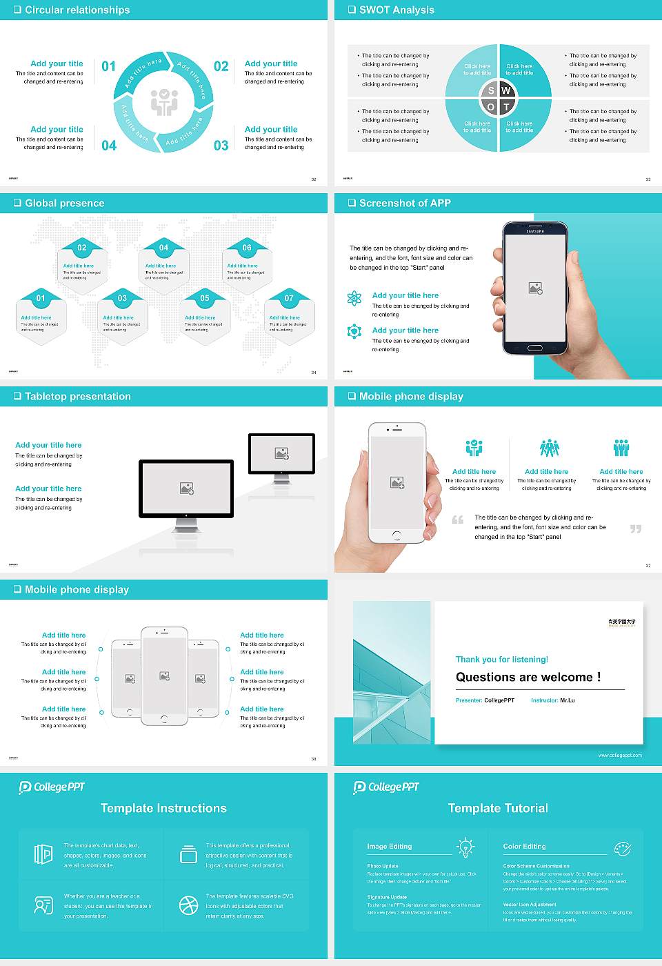 Shobi University General PPT Template16:9 ratio PPT effect preview image5