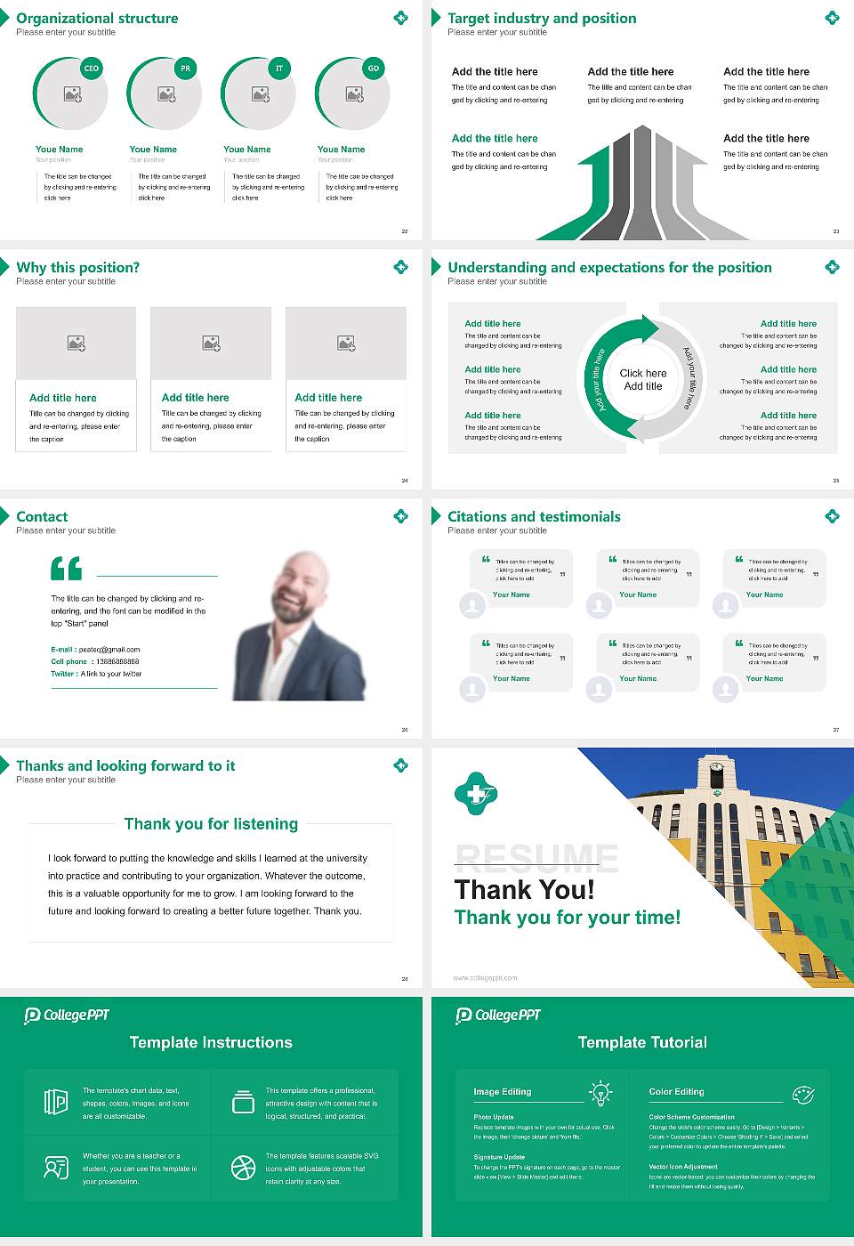 Shonan University of Medical Sciences Resume PPT Template16:9 ratio PPT effect preview image4