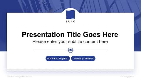 Shizuoka University of Art and Culture National Scholarship Defense PPT Template