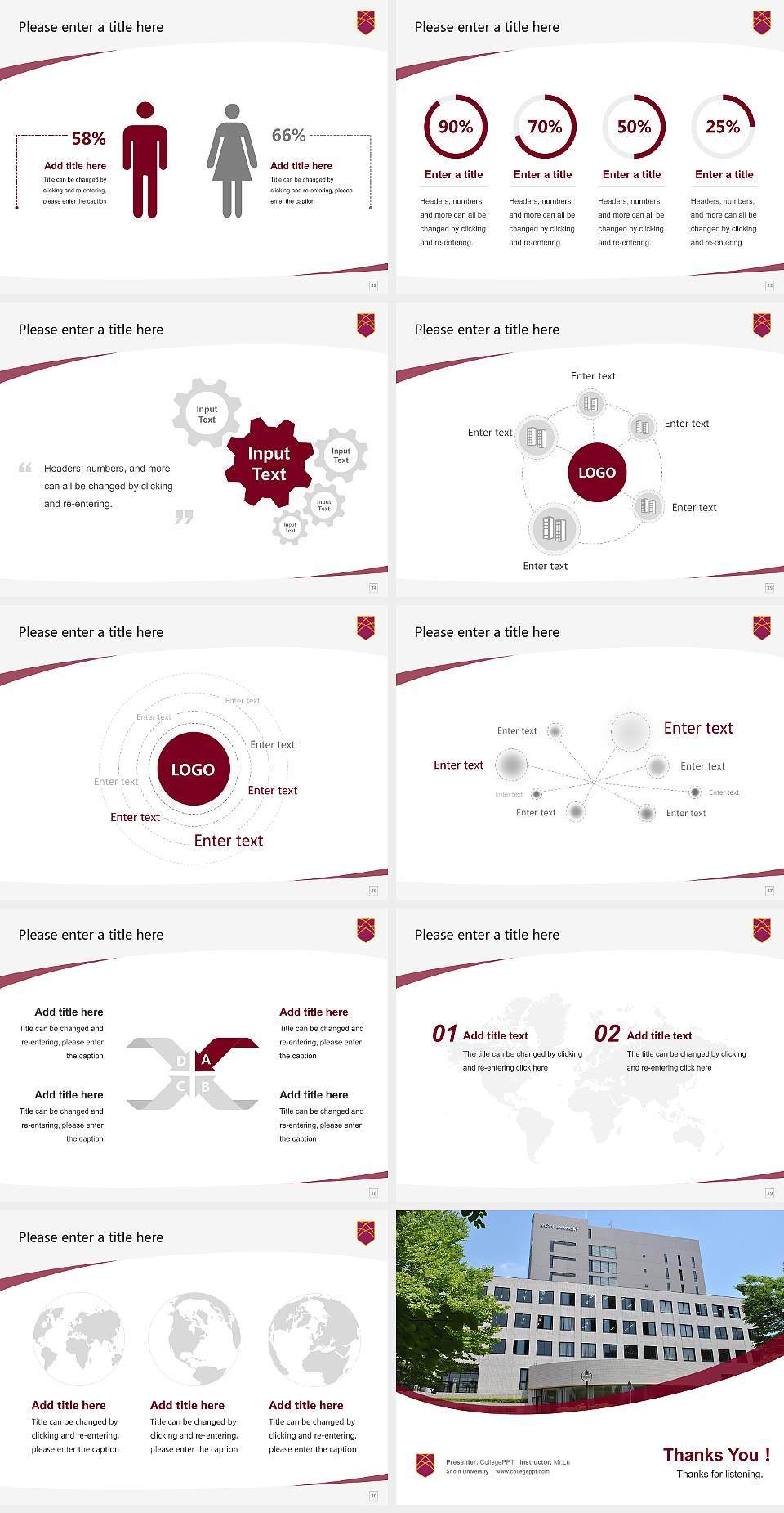 Shoin University Course/Courseware Creation PPT Template4:3 ratio PPT effect preview image4