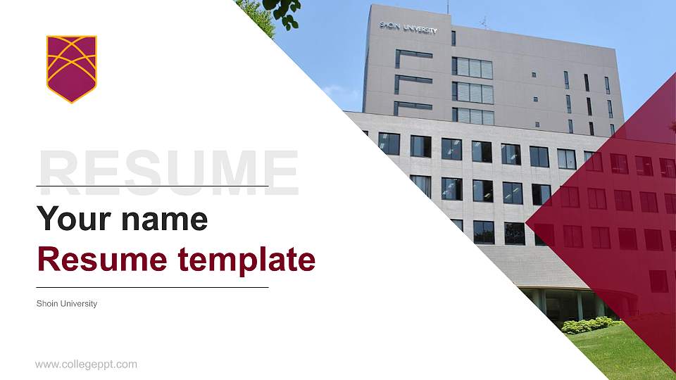 Shoin University Resume PPT Template16:9 ratio PPT effect preview image
