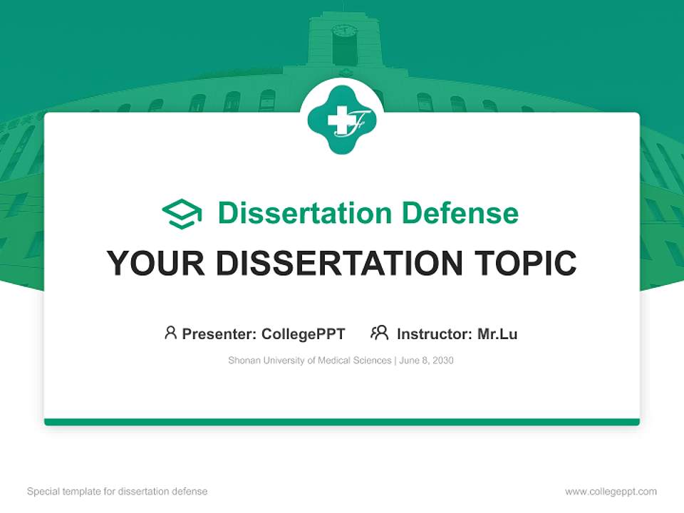 Shonan University of Medical Sciences Graduation Thesis Defense PPT Template4:3 ratio PPT effect preview image7