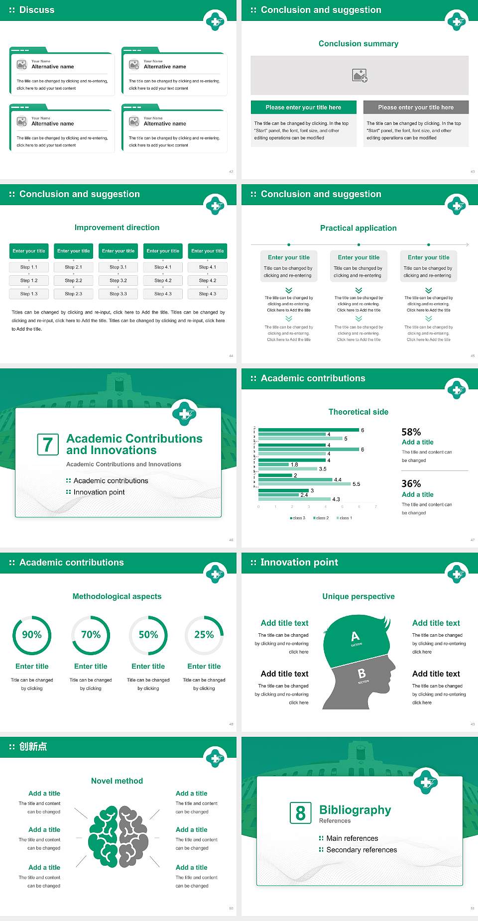 Shonan University of Medical Sciences Graduation Thesis Defense PPT Template4:3 ratio PPT effect preview image6