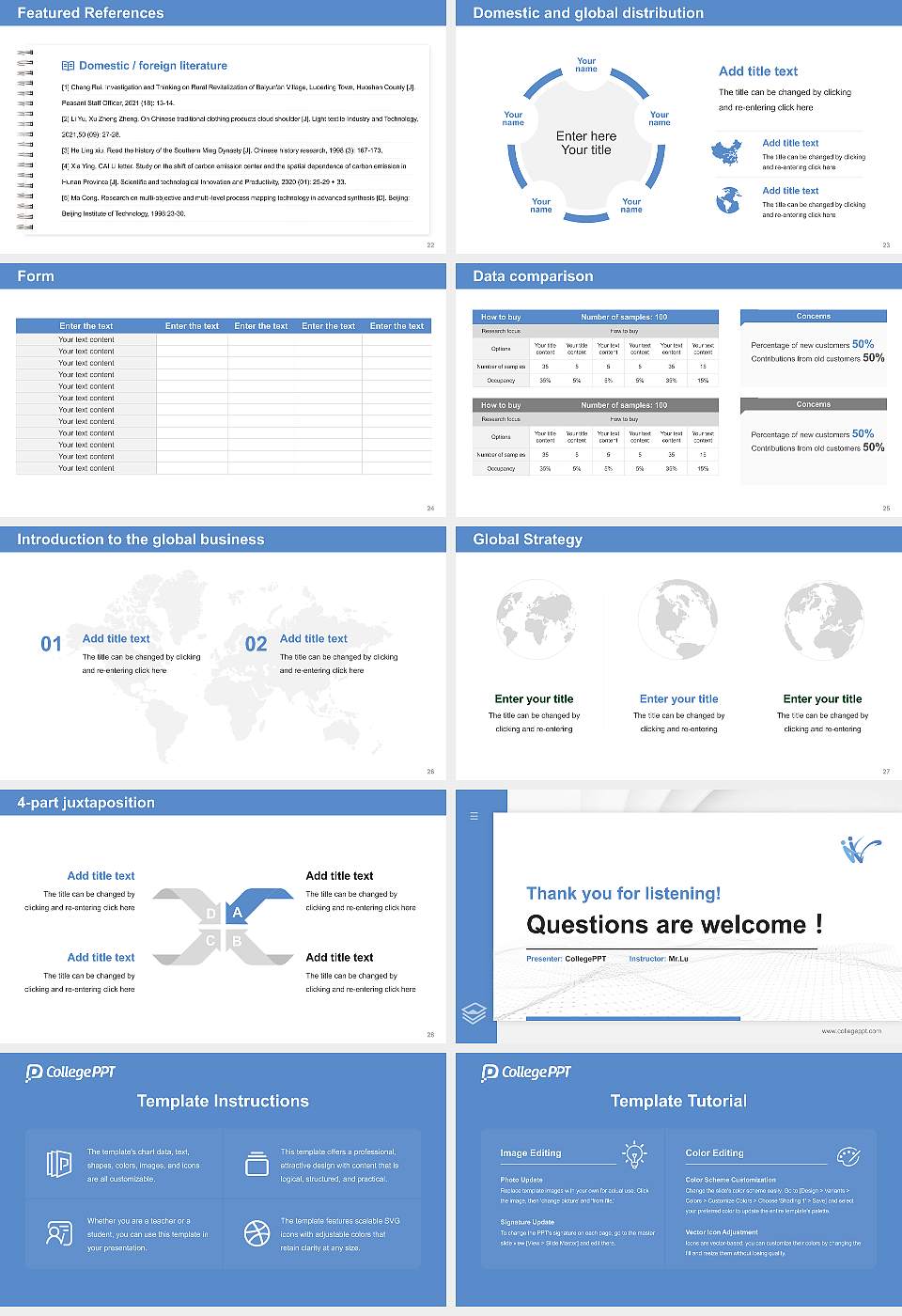 Shizuoka University of Welfare Thesis Proposal/Graduation Defense PPT Template16:9 ratio PPT effect preview image4