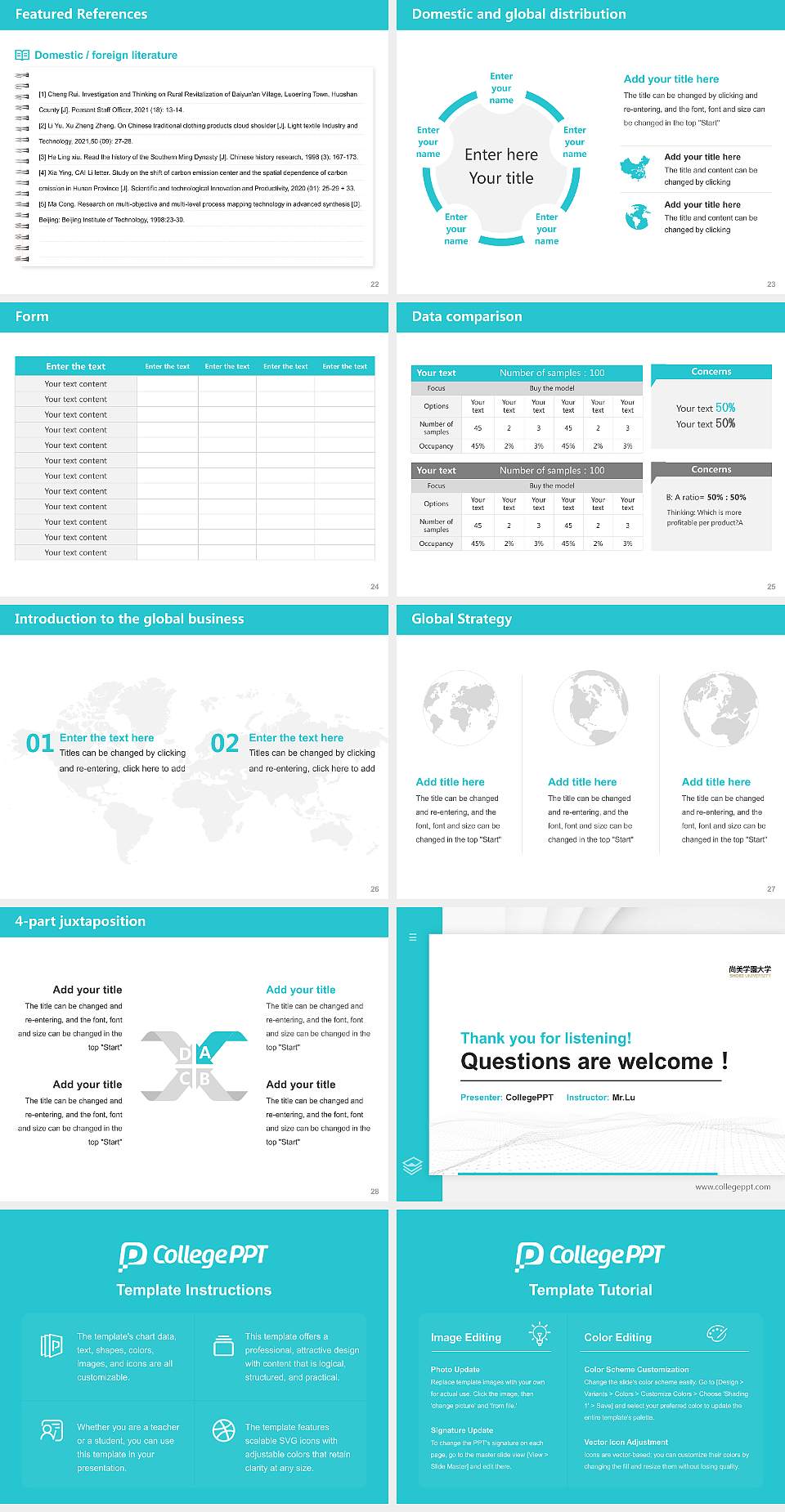 Shobi University Thesis Proposal/Graduation Defense PPT Template4:3 ratio PPT effect preview image4