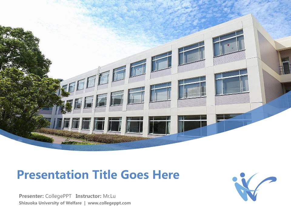 Shizuoka University of Welfare Course/Courseware Creation PPT Template4:3 ratio PPT effect preview image5