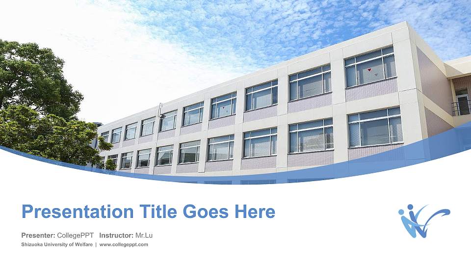 Shizuoka University of Welfare Course/Courseware Creation PPT Template16:9 ratio PPT effect preview image