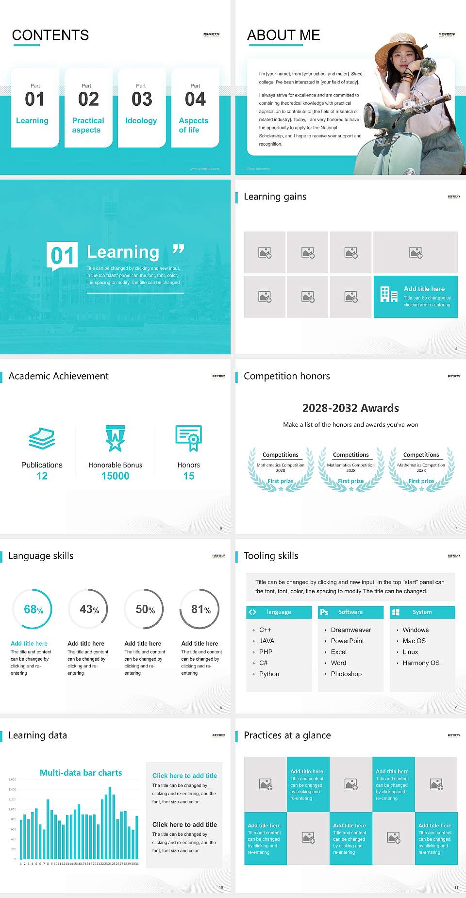 Shobi University National Scholarship Defense PPT Template4:3 ratio PPT effect preview image2