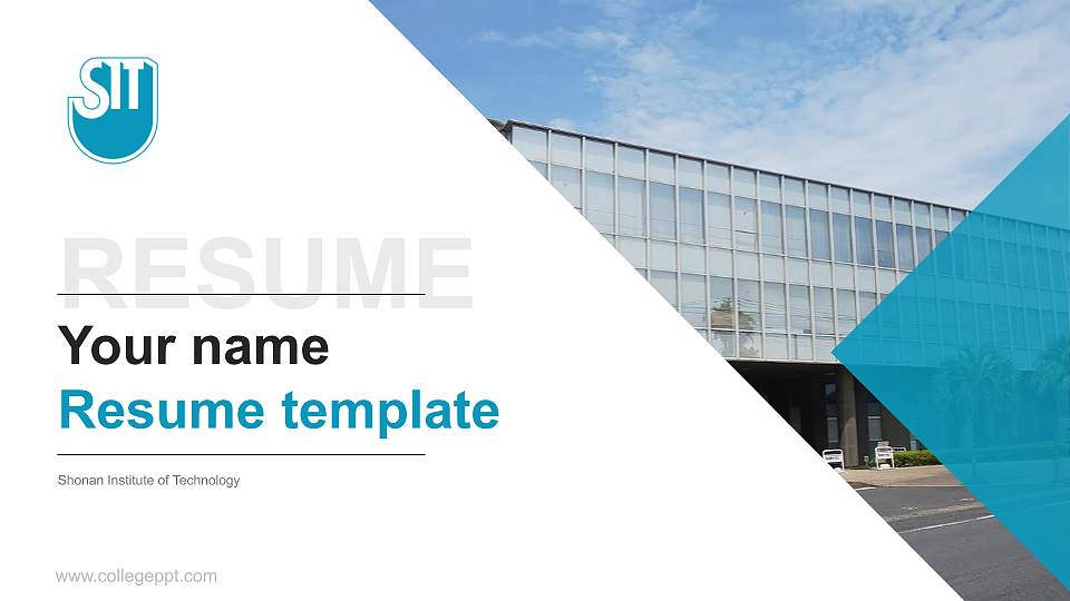 Shonan Institute of Technology Resume PPT Template16:9 ratio PPT effect preview image
