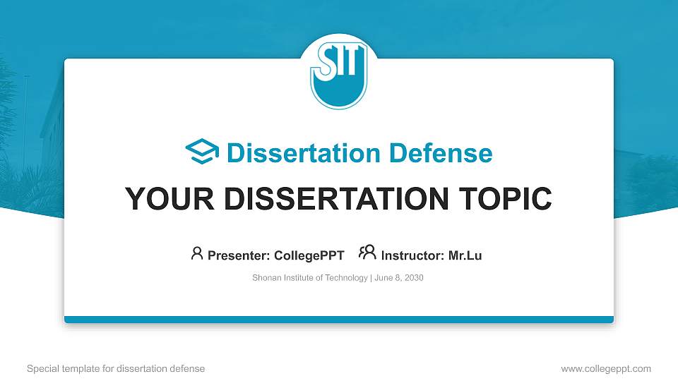 Shonan Institute of Technology Graduation Thesis Defense PPT Template16:9 ratio PPT effect preview image