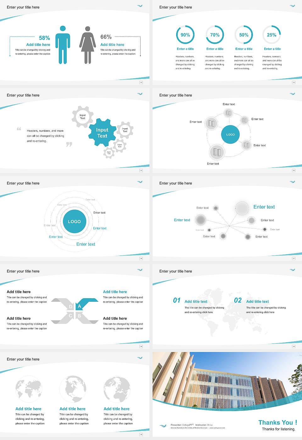 Shonan Kamakura University of Medical Sciences Course/Courseware Creation PPT Template16:9 ratio PPT effect preview image4