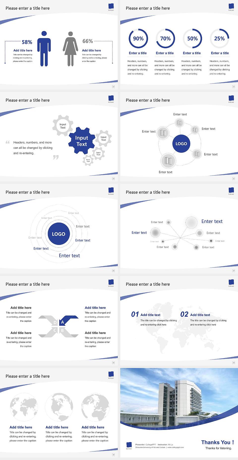 Shizuoka University of Art and Culture Course/Courseware Creation PPT Template4:3 ratio PPT effect preview image4