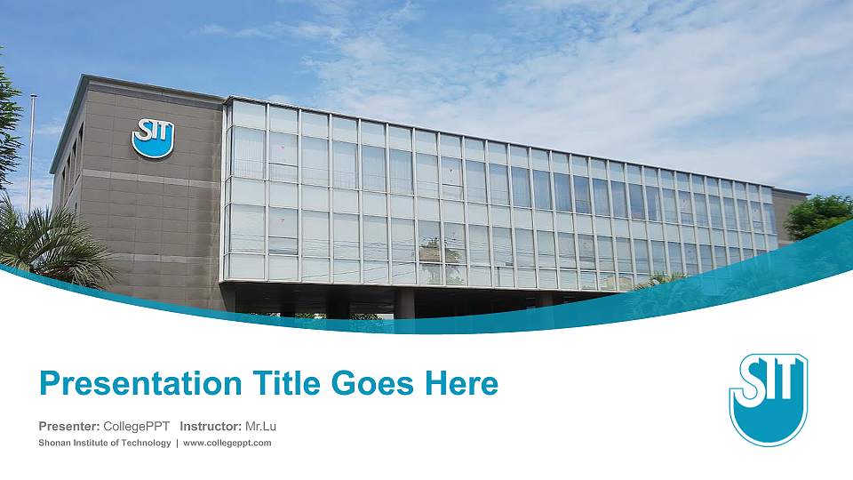 Shonan Institute of Technology Course/Courseware Creation PPT Template16:9 ratio PPT effect preview image