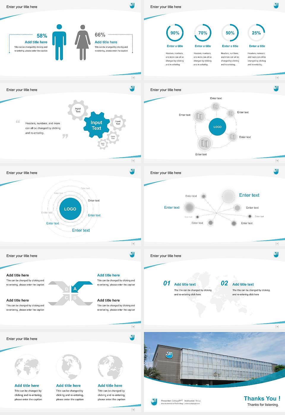 Shonan Institute of Technology Course/Courseware Creation PPT Template16:9 ratio PPT effect preview image4
