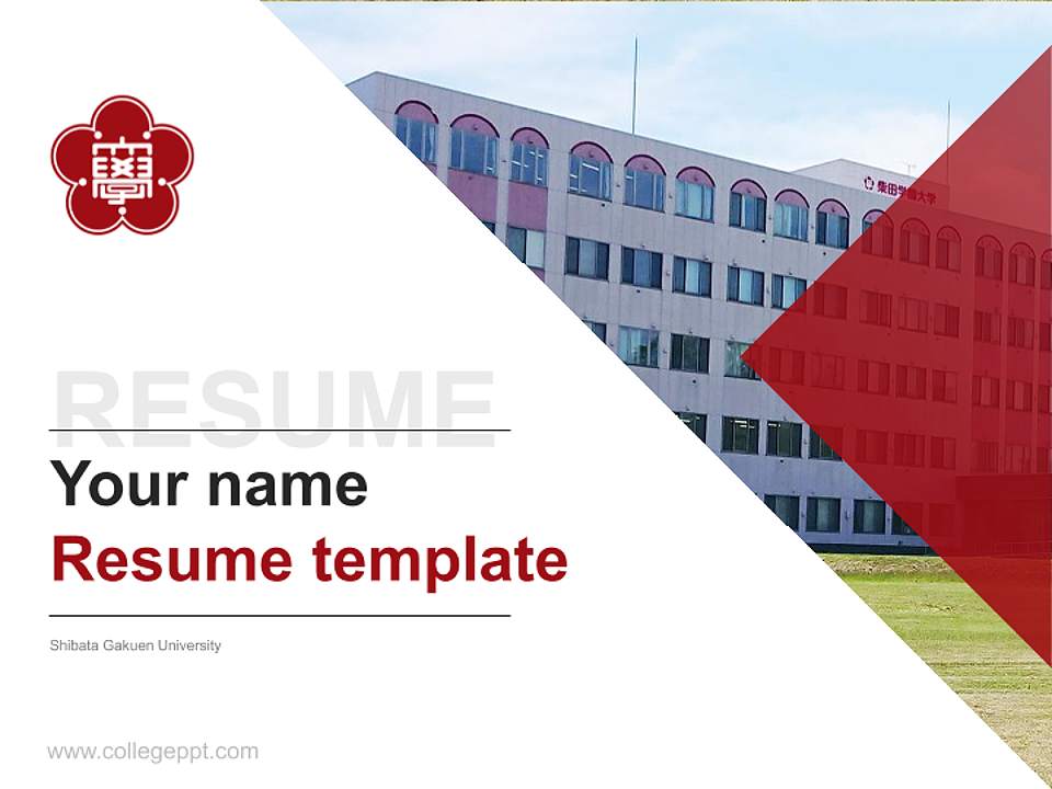 Shibata Gakuen University Resume PPT Template4:3 ratio PPT effect preview image5