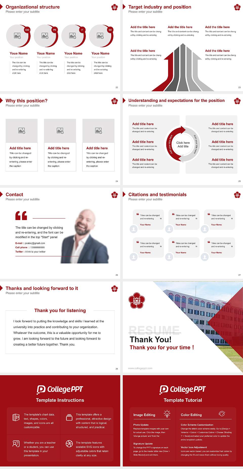 Shibata Gakuen University Resume PPT Template4:3 ratio PPT effect preview image4