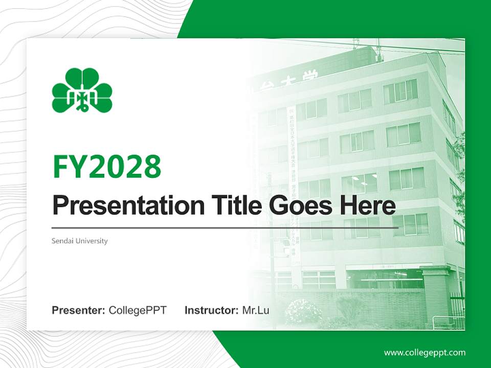Sendai University Academic Presentation/Research Findings Report PPT Template4:3 ratio PPT effect preview image5