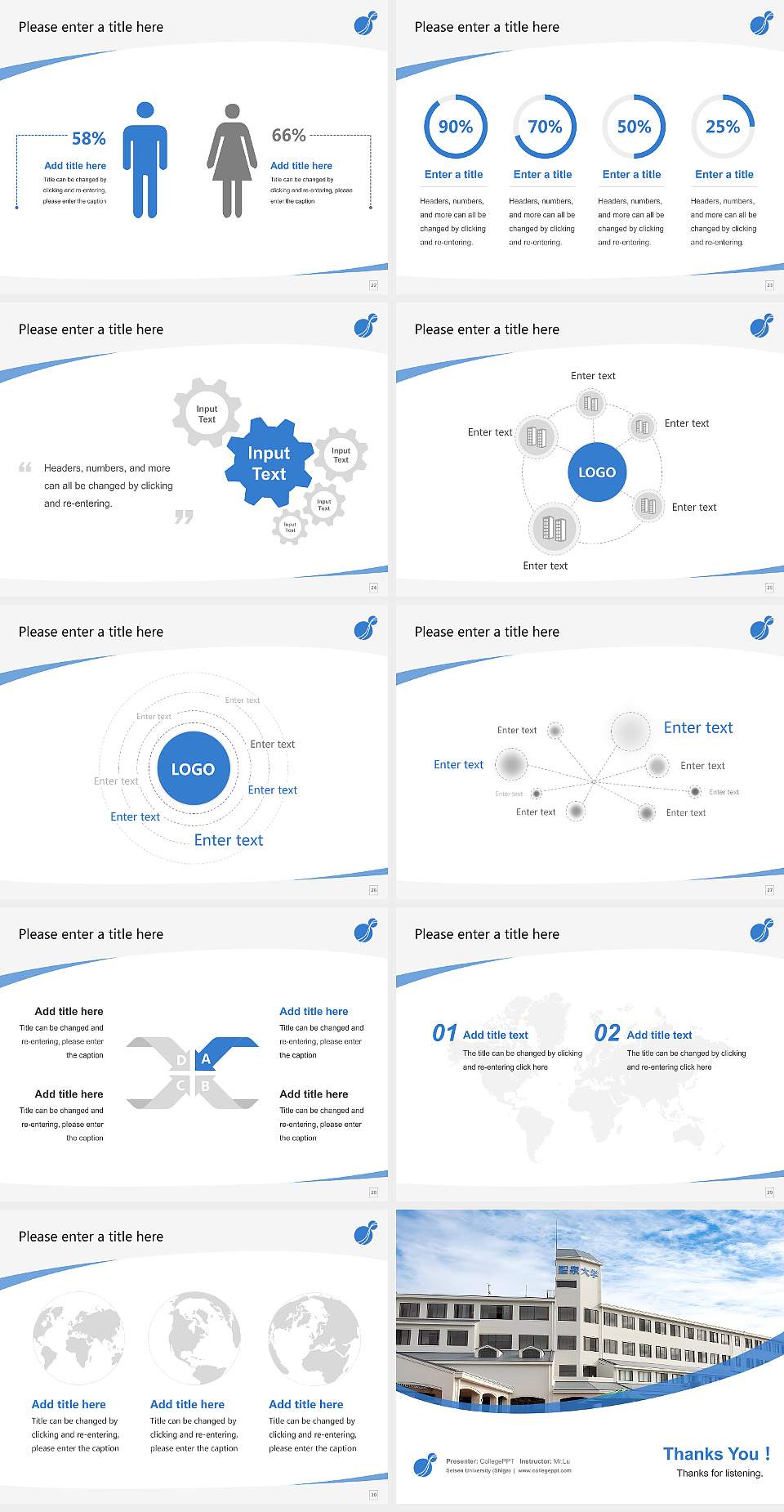 Seisen University (Shiga) Course/Courseware Creation PPT Template4:3 ratio PPT effect preview image4