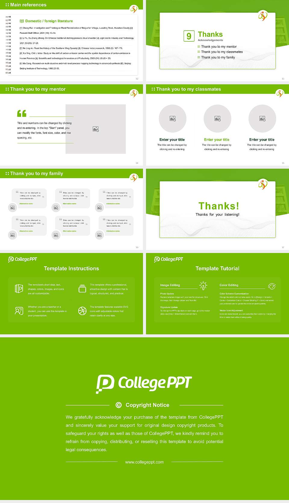 Seiwa University Graduation Thesis Defense PPT Template16:9 ratio PPT effect preview image7