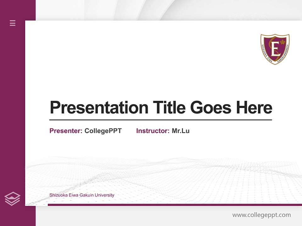 Shizuoka Eiwa Gakuin University Thesis Proposal/Graduation Defense PPT Template4:3 ratio PPT effect preview image5