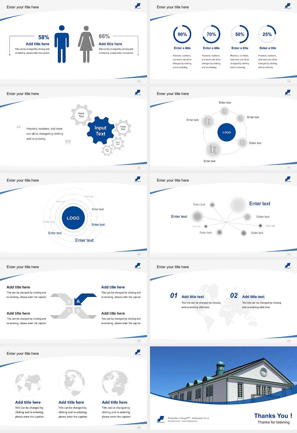Shiga University Course/Courseware Creation PPT Template16:9 ratio PPT effect preview image4