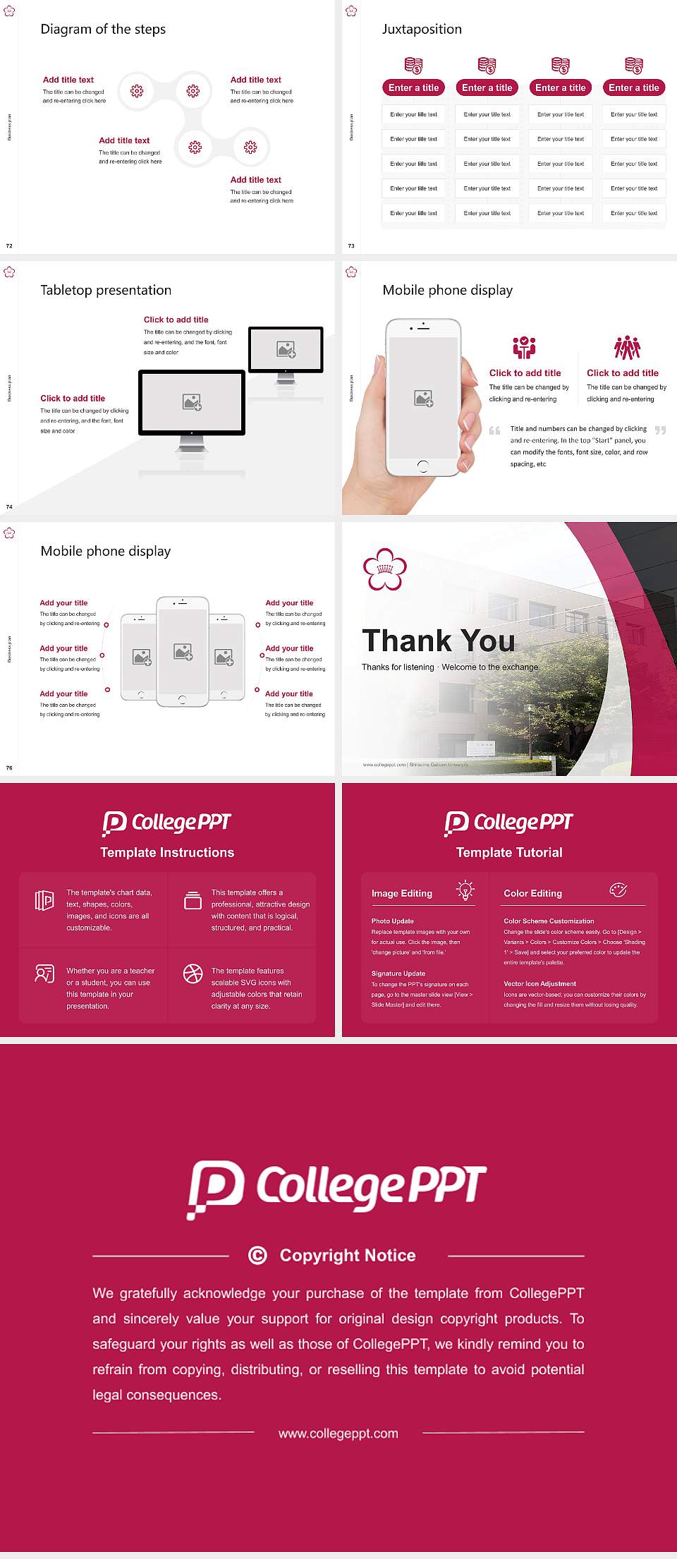 Shiraume Gakuen University Competition/Entrepreneurship Contest PPT Template4:3 ratio PPT effect preview image9