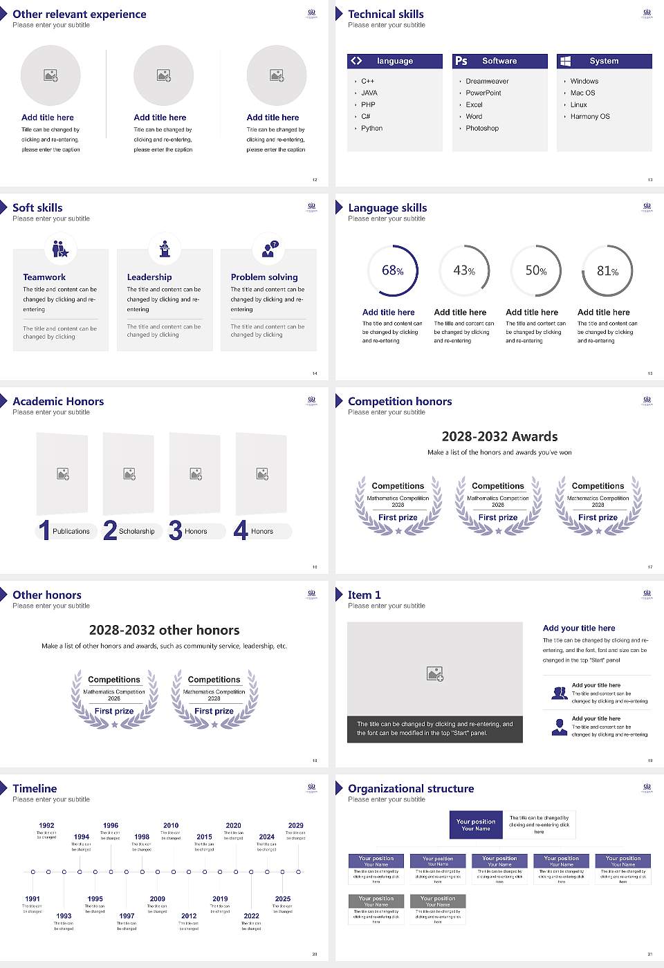 Senri Kinran University Resume PPT Template16:9 ratio PPT effect preview image3
