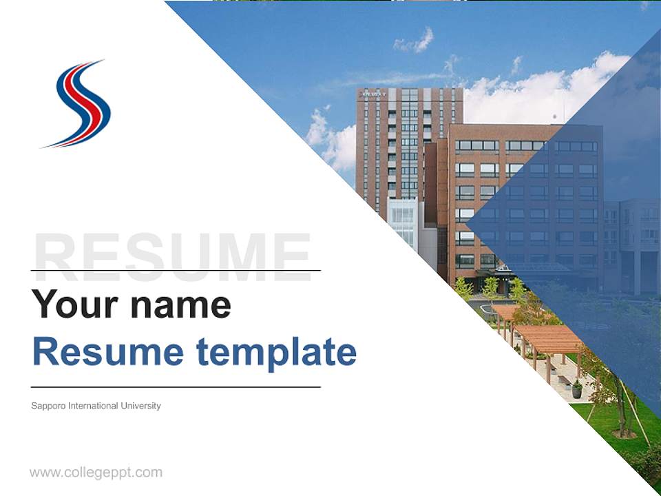 Sapporo International University Resume PPT Template4:3 ratio PPT effect preview image5