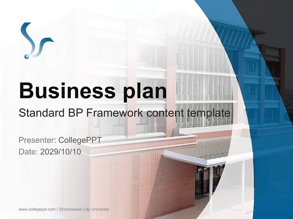 Shimonoseki City University Competition/Entrepreneurship Contest PPT Template4:3 ratio PPT effect preview image9