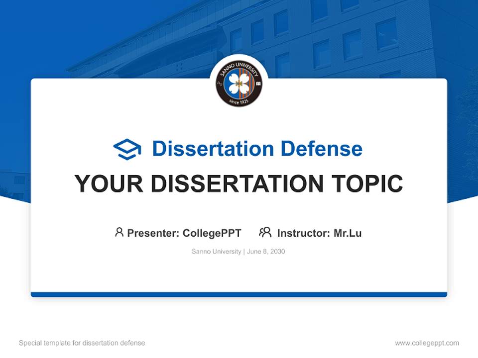 Sanno University Graduation Thesis Defense PPT Template4:3 ratio PPT effect preview image7