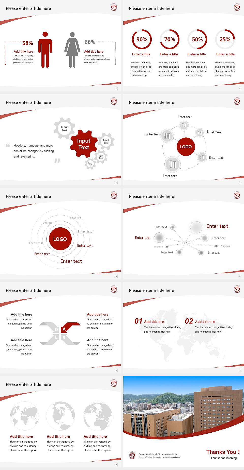 Sapporo Medical University Course/Courseware Creation PPT Template4:3 ratio PPT effect preview image4