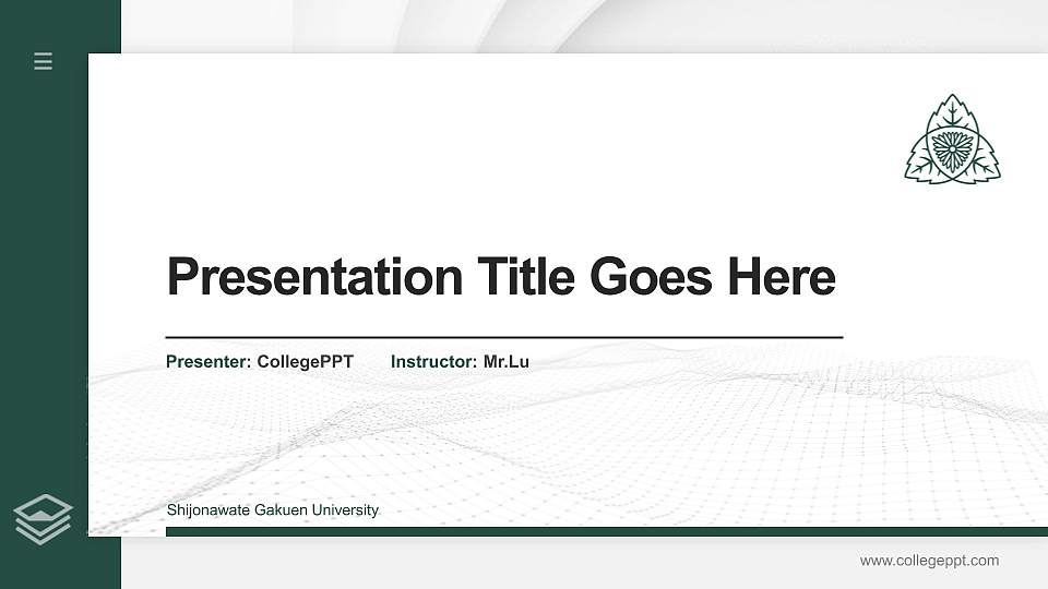 Shijonawate Gakuen University Thesis Proposal/Graduation Defense PPT Template16:9 ratio PPT effect preview image