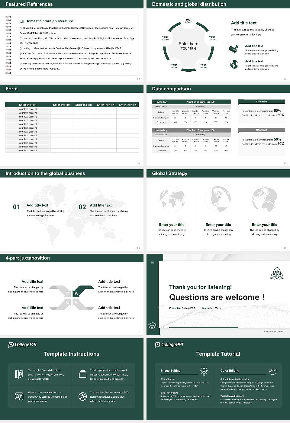 Shijonawate Gakuen University Thesis Proposal/Graduation Defense PPT Template16:9 ratio PPT effect preview image4
