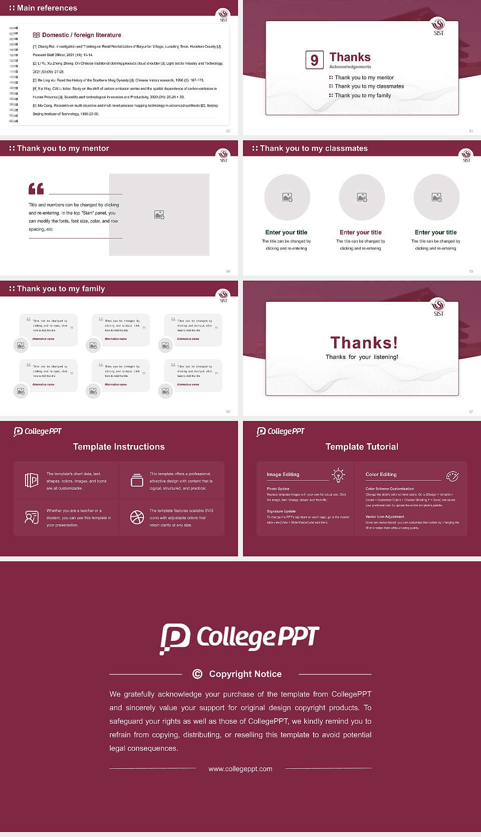 Shizuoka Institute of Science and Technology Graduation Thesis Defense PPT Template16:9 ratio PPT effect preview image7