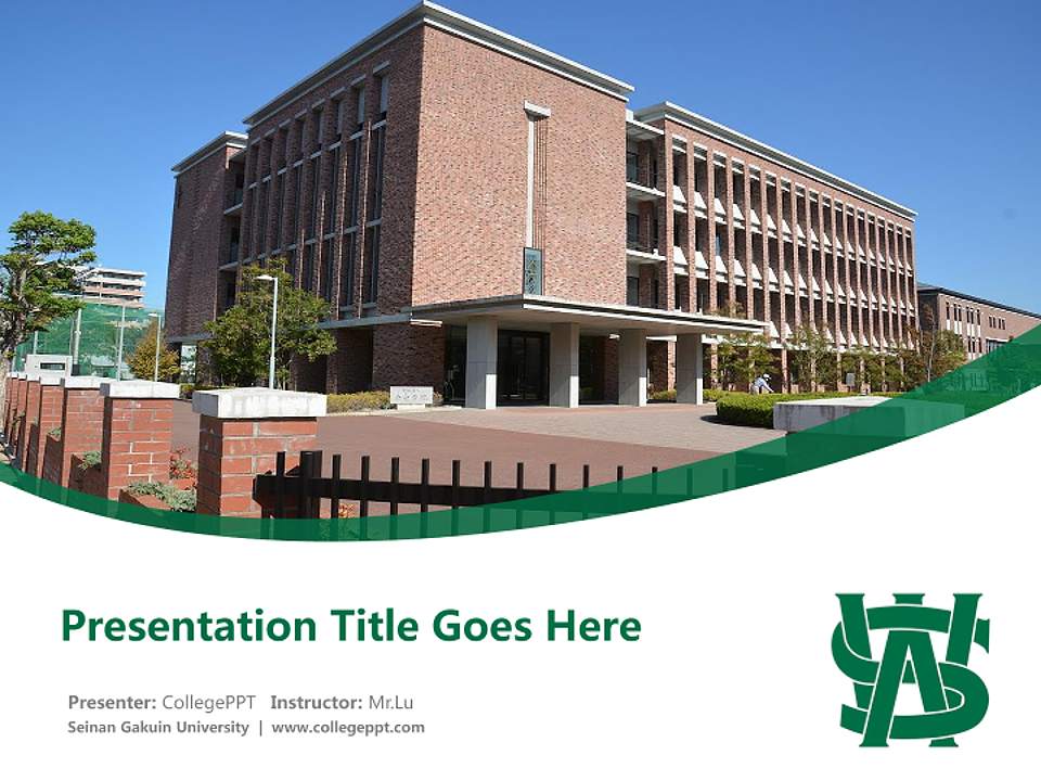 Seinan Gakuin University Course/Courseware Creation PPT Template4:3 ratio PPT effect preview image5