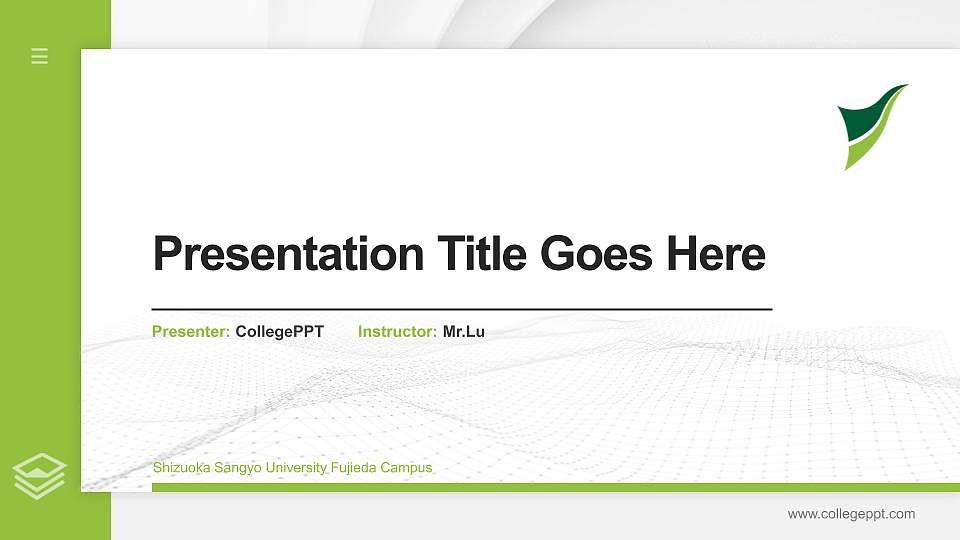 Shizuoka Sangyo University Fujieda Campus Thesis Proposal/Graduation Defense PPT Template16:9 ratio PPT effect preview image