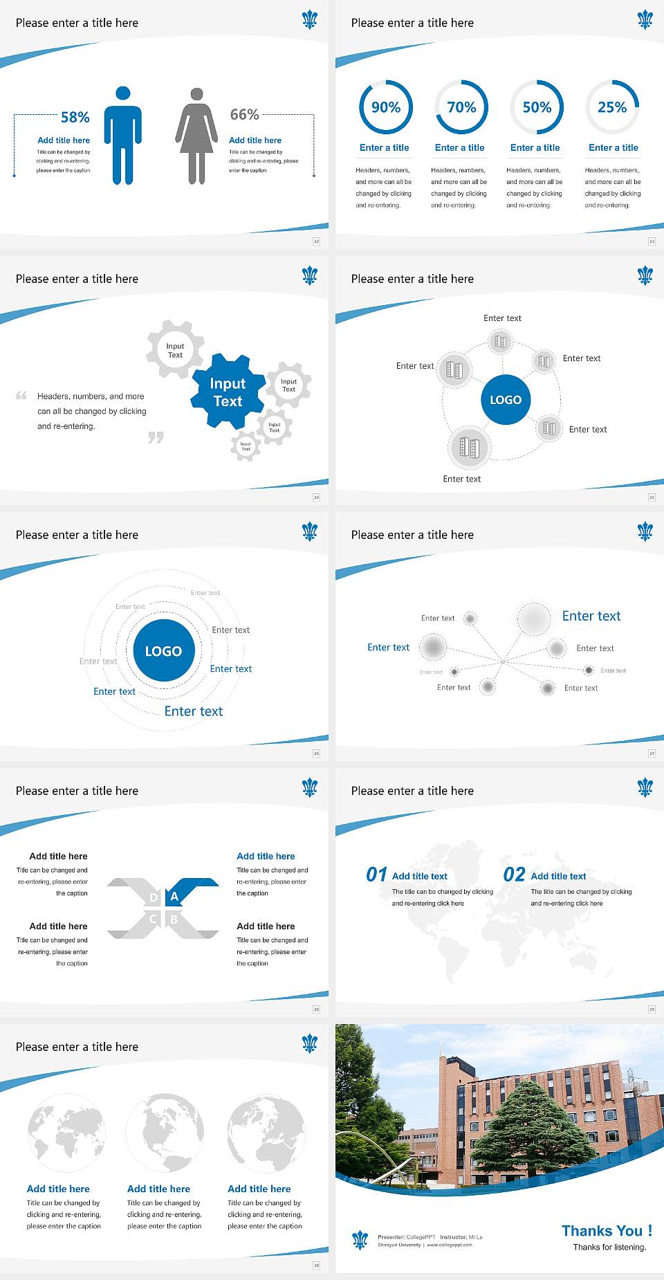 Shirayuri University Course/Courseware Creation PPT Template4:3 ratio PPT effect preview image4