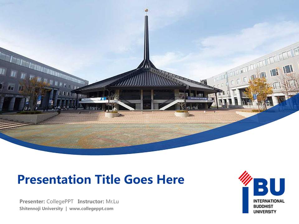 Shitennoji University Course/Courseware Creation PPT Template4:3 ratio PPT effect preview image5