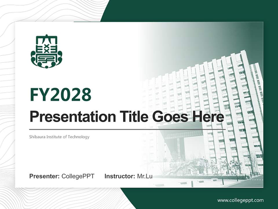 Shibaura Institute of Technology Academic Presentation/Research Findings Report PPT Template4:3 ratio PPT effect preview image5