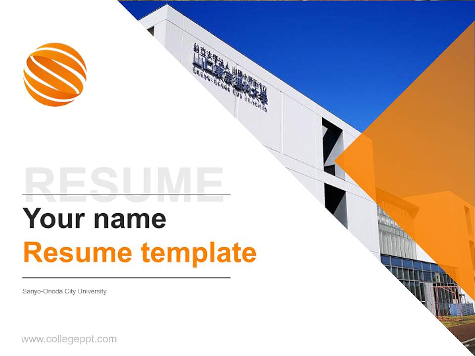 Sanyo-Onoda City University Resume PPT Template4:3 ratio PPT effect preview image5