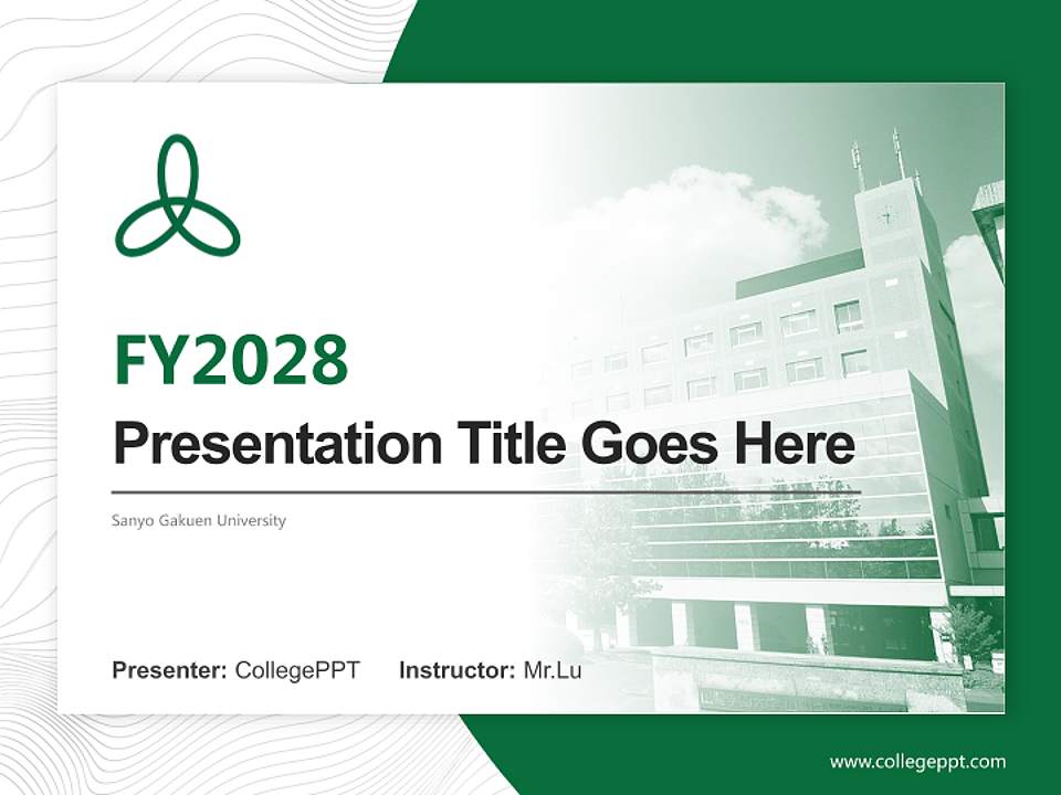 Sanyo Gakuen University Academic Presentation/Research Findings Report PPT Template4:3 ratio PPT effect preview image5