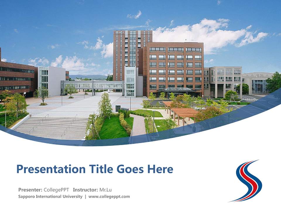 Sapporo International University Course/Courseware Creation PPT Template4:3 ratio PPT effect preview image5