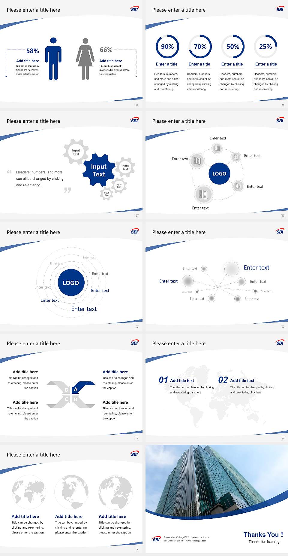 SBI Graduate School Course/Courseware Creation PPT Template4:3 ratio PPT effect preview image4