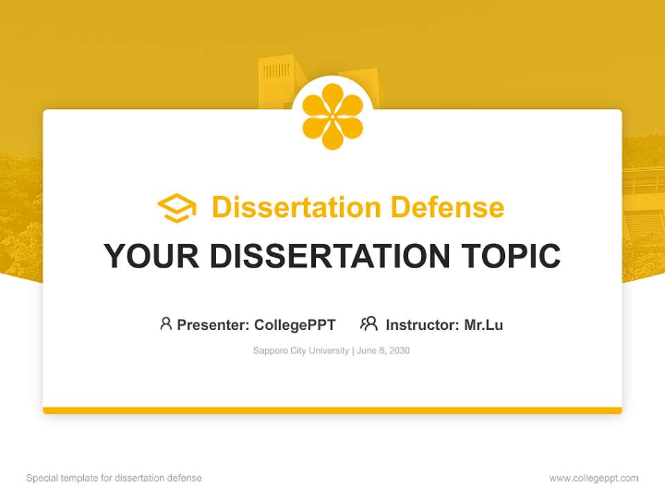 Sapporo City University Graduation Thesis Defense PPT Template4:3 ratio PPT effect preview image7