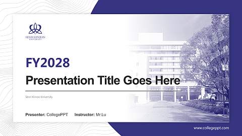 Senri Kinran University Academic Presentation/Research Findings Report PPT Template