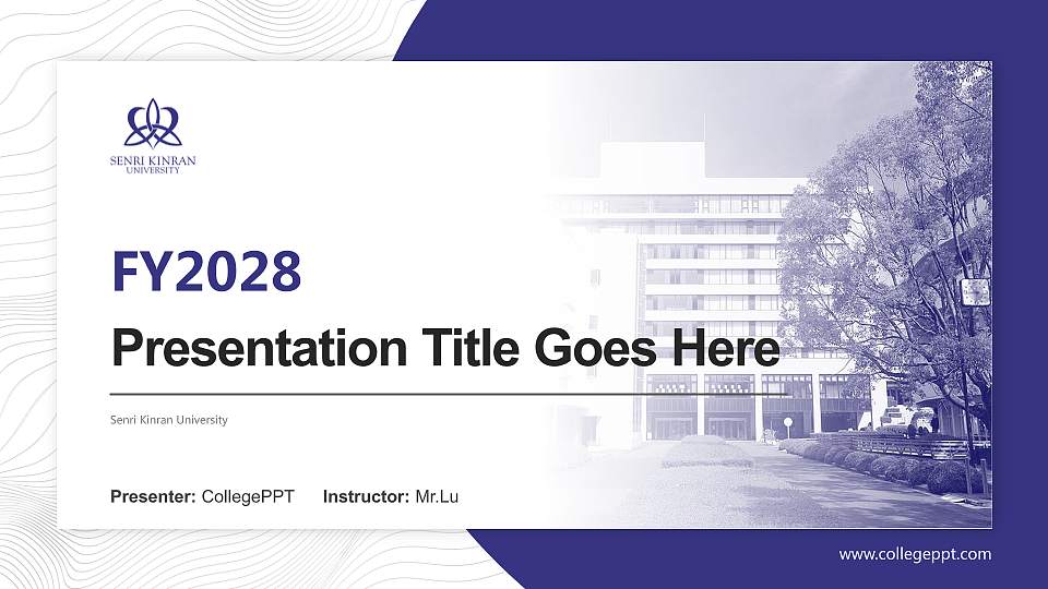 Senri Kinran University Academic Presentation/Research Findings Report PPT Template16:9 ratio PPT effect preview image