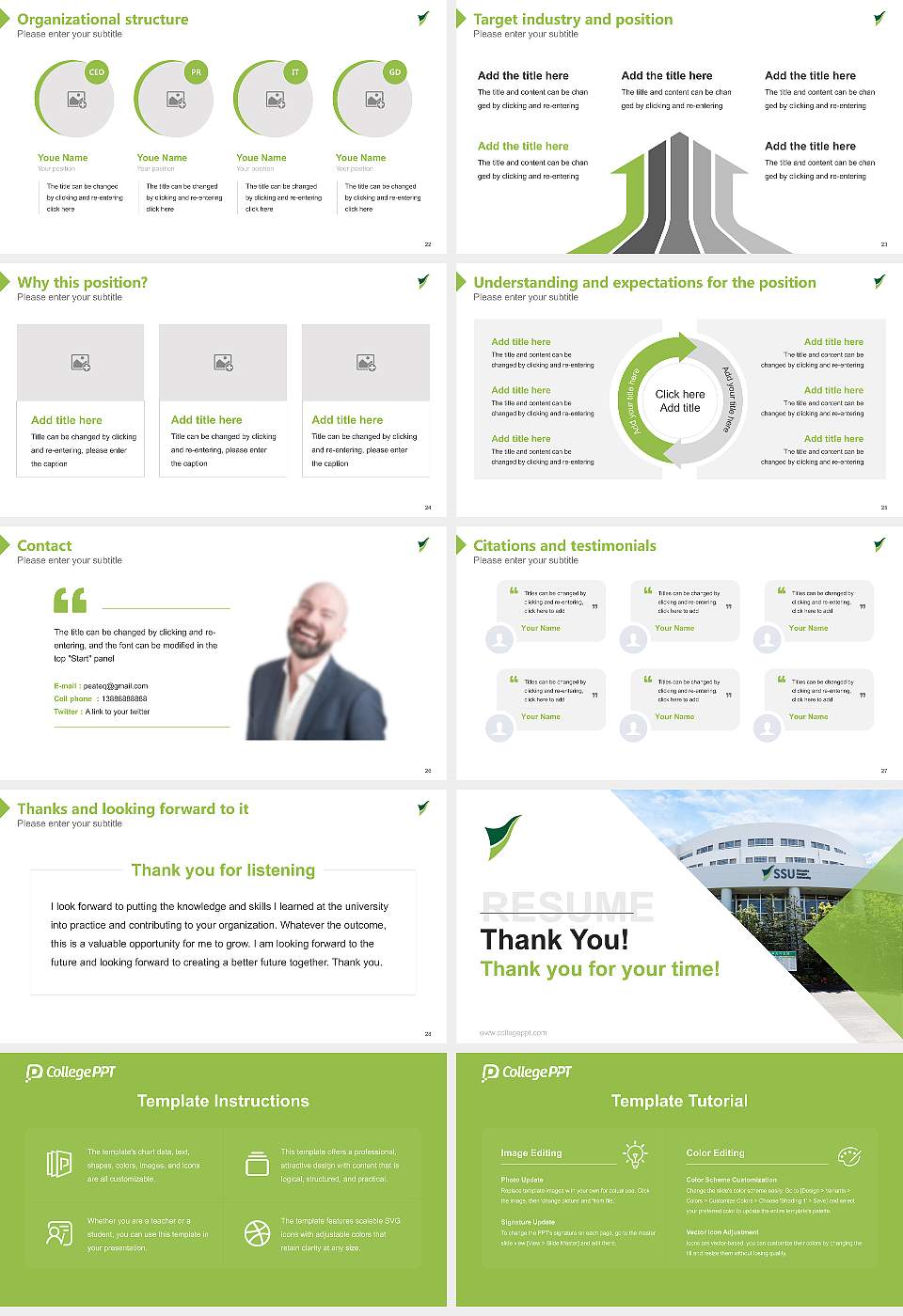 Shizuoka Sangyo University Iwata Campus Resume PPT Template16:9 ratio PPT effect preview image4