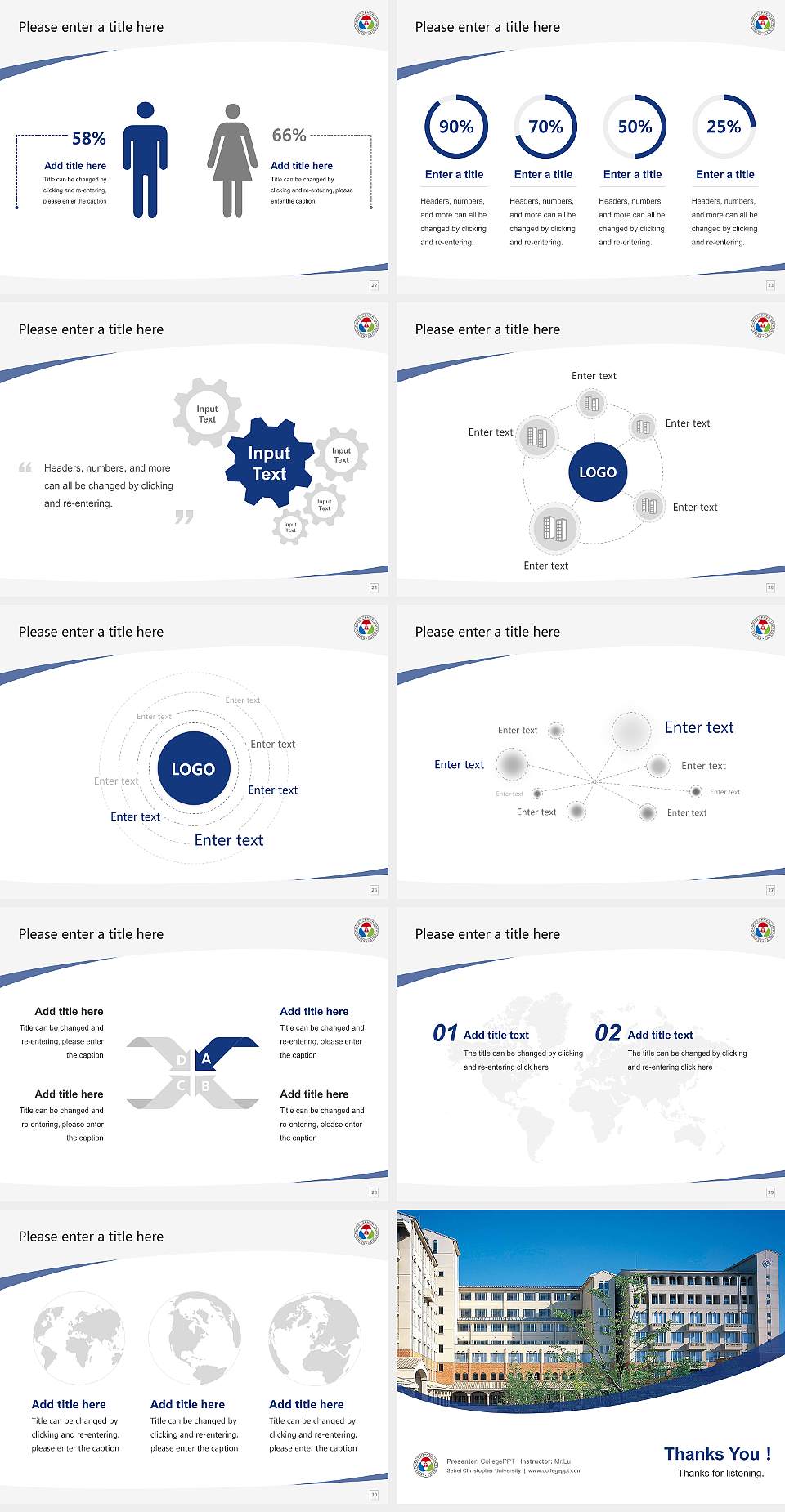 Seirei Christopher University Course/Courseware Creation PPT Template4:3 ratio PPT effect preview image4