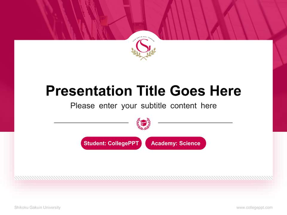Shikoku Gakuin University National Scholarship Defense PPT Template4:3 ratio PPT effect preview image4
